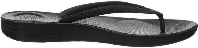 Alt view image 4 of 5 - FitFlop Iqushion Ergonomic Gold Women's Flip Flop, All Black, Size 8