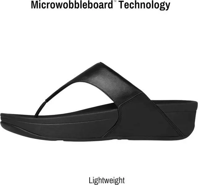 Alt view image 5 of 7 - FitFlop Women's Comfortable Lulu Leather Toe-Post Regular Sandals - Black, Size 7