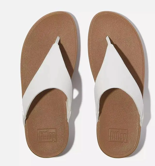 Alt view image 2 of 6 - FitFlop Women's Lulu Leather Toe-Post Regular Sandals, White, Size 10