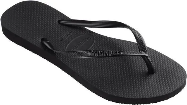 Main image of Havaianas Unisex Comfortable Slim Rubber Flip Flop, Black, Size 40/41