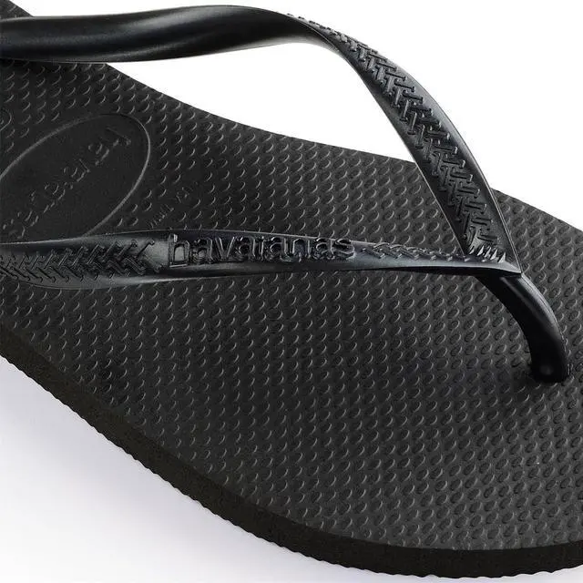 Alt view image 5 of 5 - Havaianas Unisex Comfortable Slim Flip Flop, Black, Size 35/36