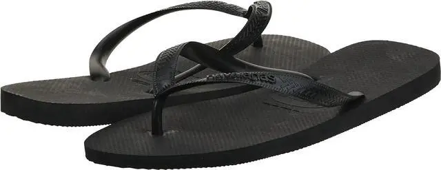 Alt view image 4 of 5 - Havaianas Unisex Regular Cushioned Footbed Top Flip Flops, Black, Size 35/26