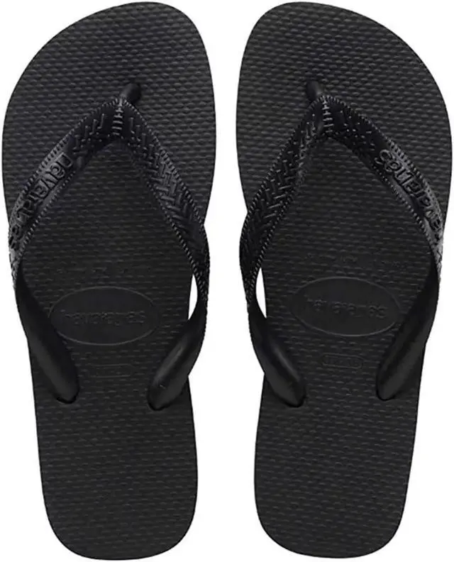 Alt view image 2 of 5 - Havaianas Unisex Regular Cushioned Footbed Top Flip Flops, Black, Size 35/26