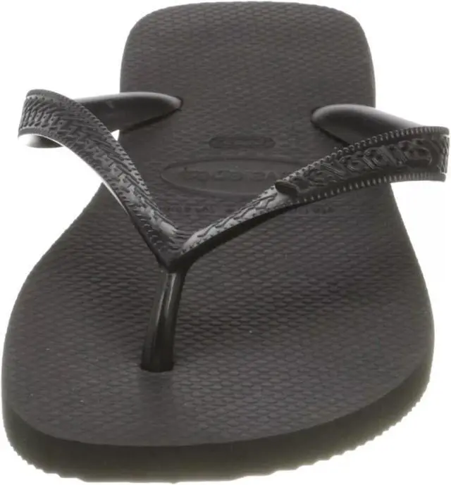 Alt view image 5 of 5 - Havaianas Unisex Regular Cushioned Footbed Top Flip Flops, Black, Size 35/26