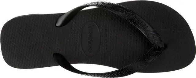 Alt view image 3 of 5 - Havaianas Unisex Regular Cushioned Footbed Top Flip Flops, Black, Size 35/26