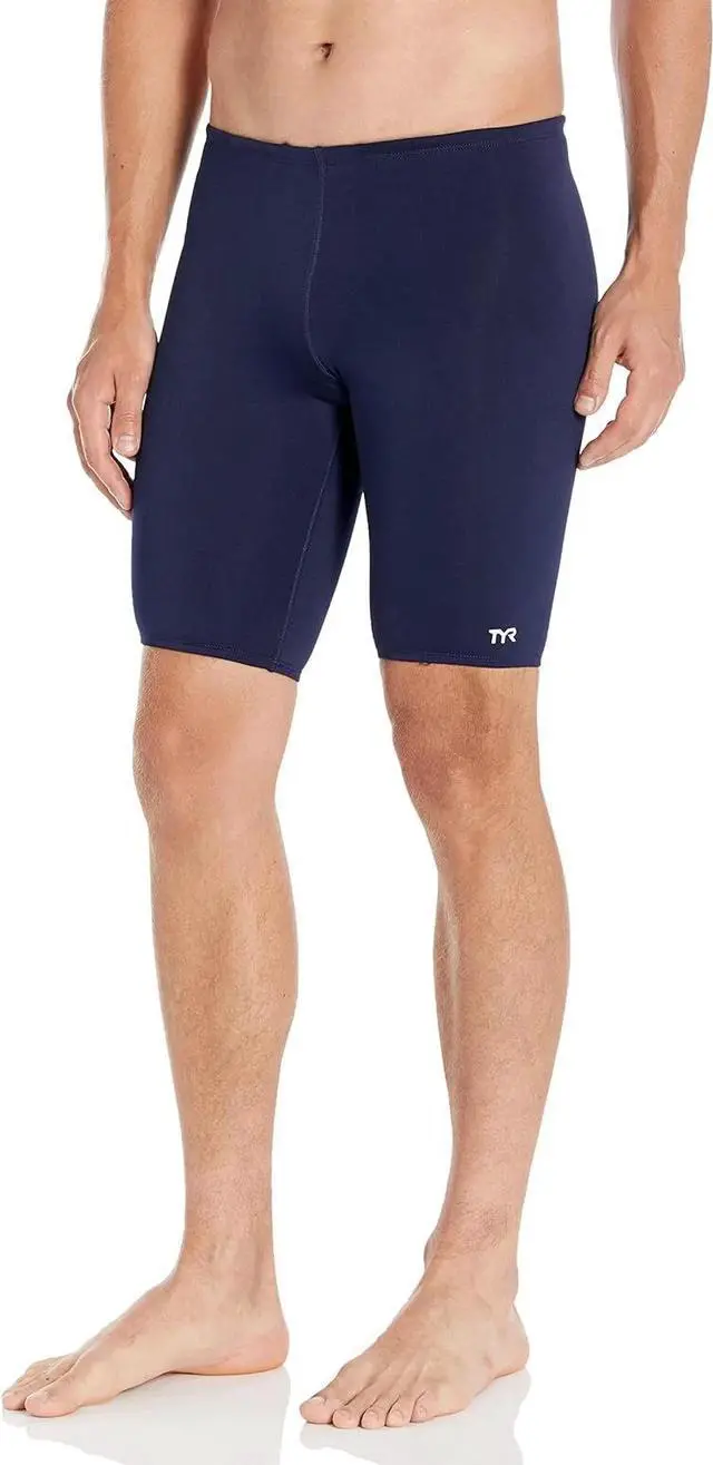 Alt view image 2 of 3 - TYR Men's Durafast Elite Solid Jammer Swimsuit, Navy, Size 38