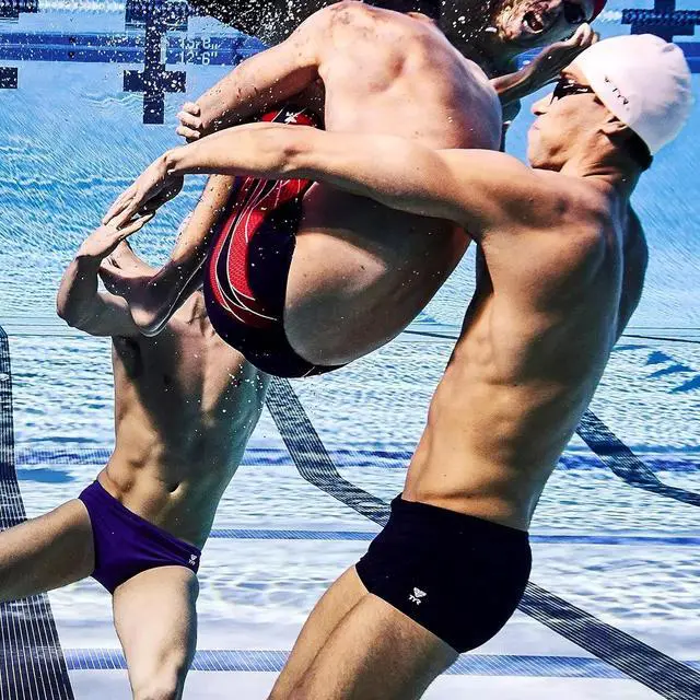 Alt view image 3 of 3 - TYR Men's Tyreco Square Leg Pull On Swimsuit Brief Jammer - Navy, Size 32
