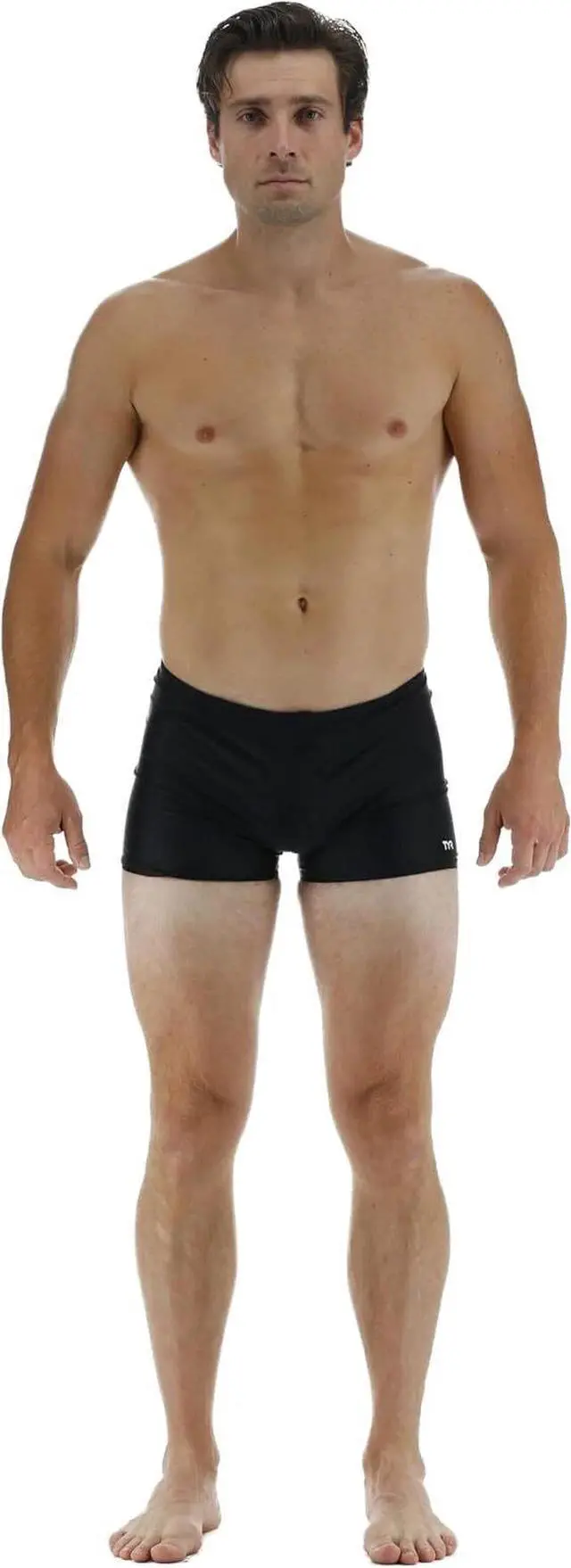 Alt view image 4 of 5 - TYR Men's Tyreco Square Leg Pull On Swimsuit Brief Jammer - Black, Size 34