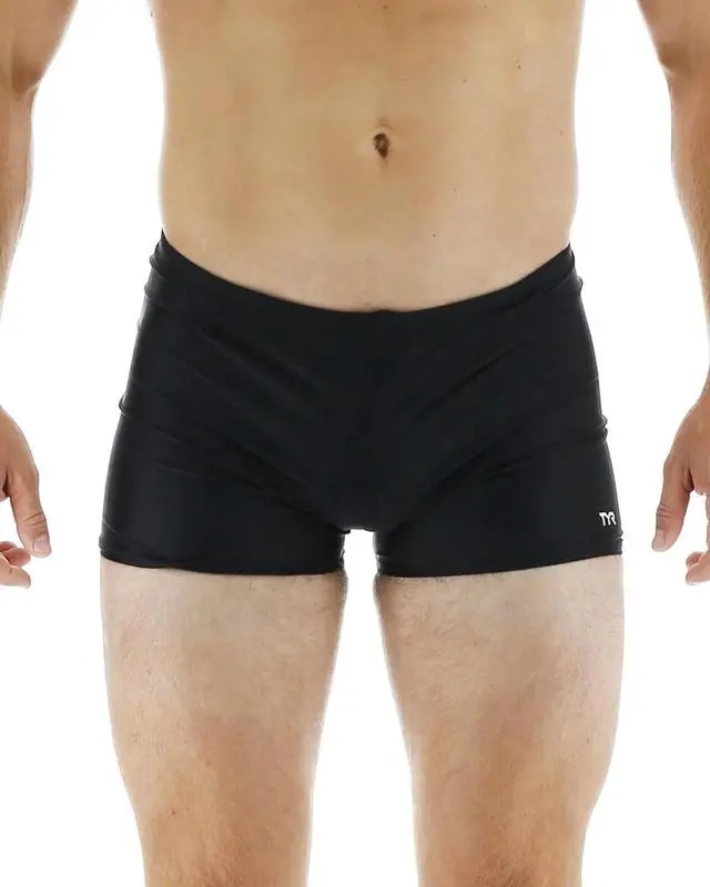 Alt view image 2 of 5 - TYR Men's Tyreco Square Leg Pull On Swimsuit Brief Jammer - Black, Size 34