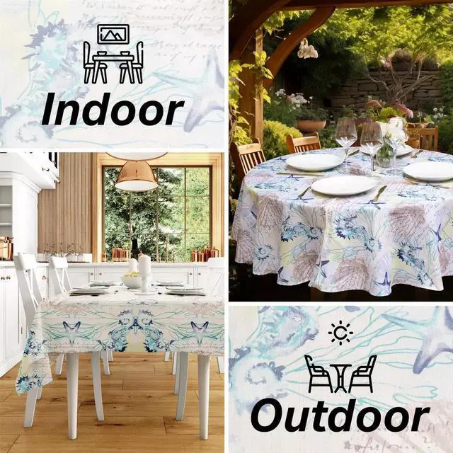 Alt view image 5 of 7 - Elrene Home Fashions SeaBiscuit Waterproof, Spill Proof, Tablecloth, Oblong (Rectangle), 60" x 102"