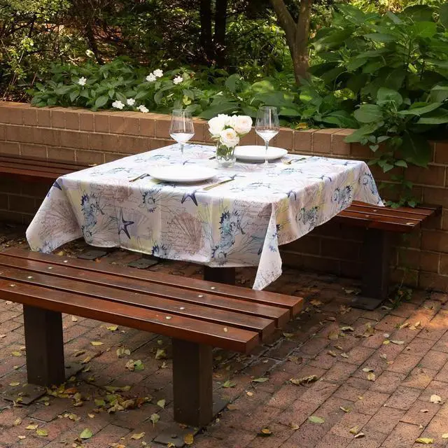 Alt view image 4 of 7 - Elrene Home Fashions SeaBiscuit Waterproof, Spill Proof, Tablecloth, Oblong (Rectangle), 60" x 102"