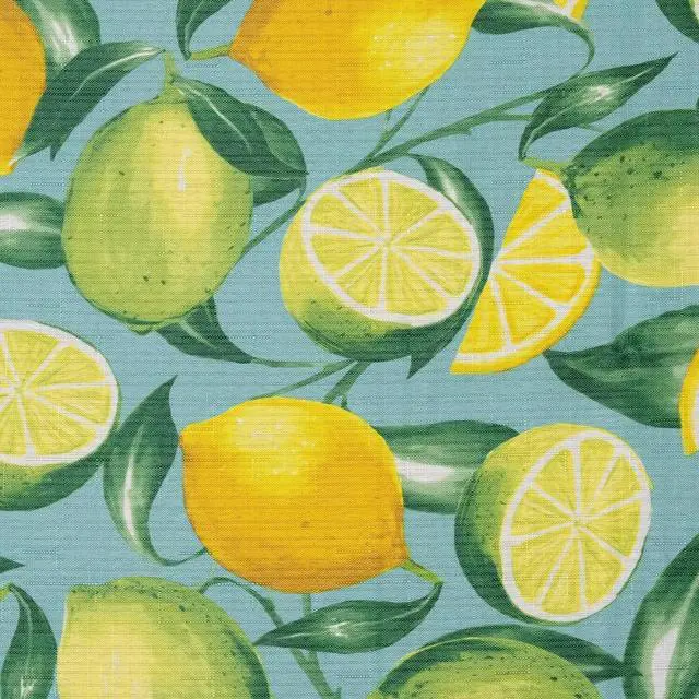 Main image of Elrene Home Fashions Lemon Grove Waterproof Stain Resistant Tablecloth, Round w/ Umbrella hole, 70"x70"