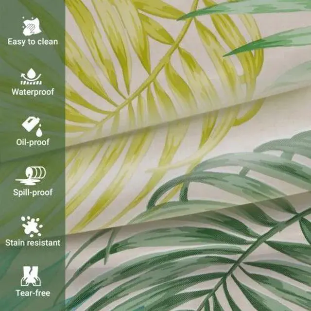 Alt view image 2 of 7 - Elrene Home Fashions Palm Paradise Waterproof Spill Proof Tablecloth, Oval, 60" x 84"