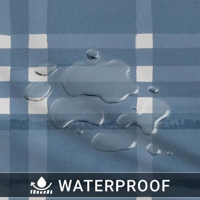 Alt view image 2 of 6 - Elrene Home Fashions Plaid Waterproof, Spill Proof Tablecloth, Blue, Oval, 52" x 70"