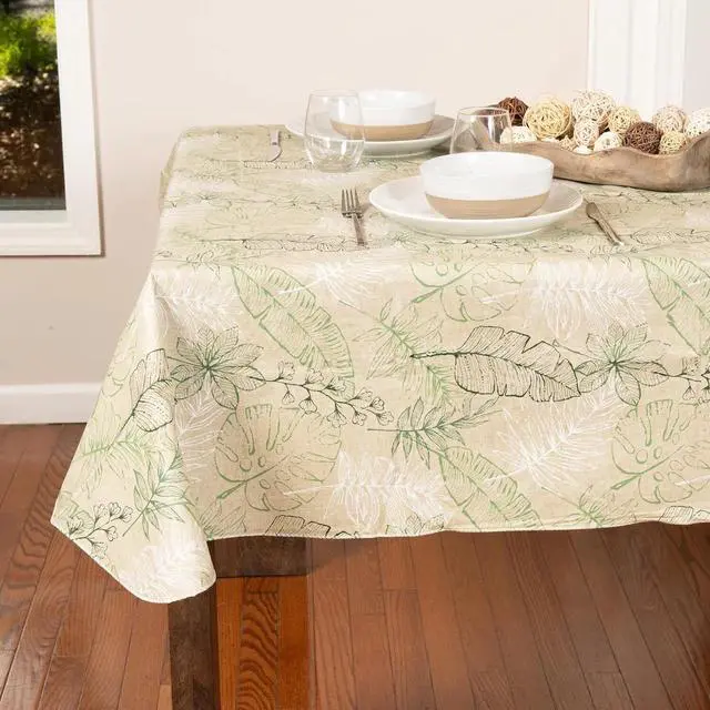Alt view image 4 of 7 - Elrene Home Fashions Antigua Vinyl Waterproof, Spill Proof Tablecloth, Oblong (Rectangle), 60" x 102"
