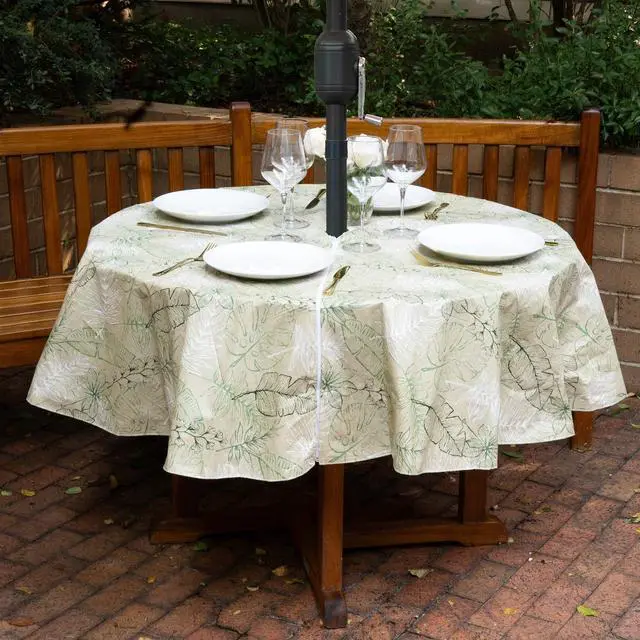 Alt view image 5 of 7 - Elrene Home Fashions Antigua Vinyl Waterproof, Spill Proof Tablecloth, Oblong (Rectangle), 60" x 102"