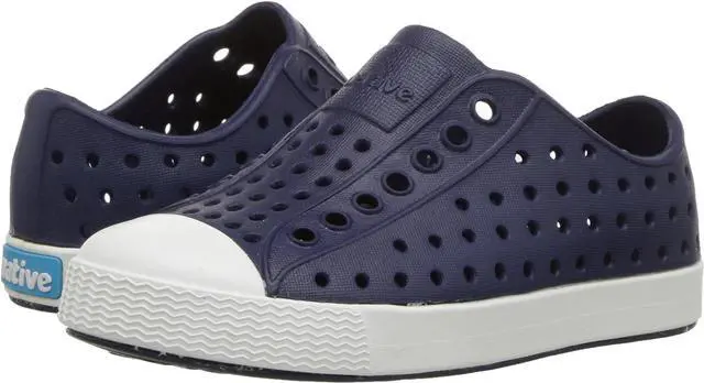 Alt view image 2 of 6 - Native Jefferson Kid's Slip-On Sneakers, Regatta Blue/Shell White, Size C7 M US