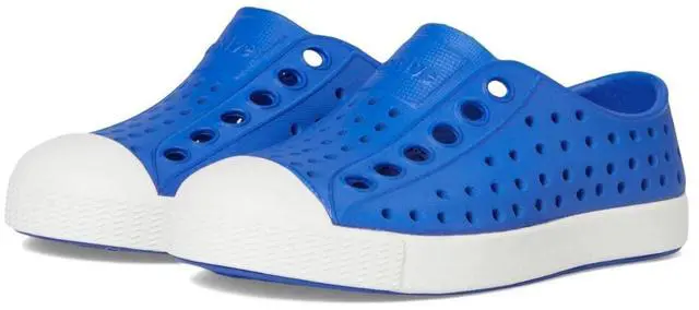 Alt view image 2 of 4 - Native Shoes Kid's Jefferson Lightweight Slip-On Shoes, UV Blue/Shell White, Size C8