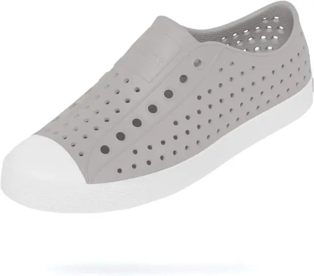 Main image of Native Jefferson Unisex Waterproof Slip-On Regular Shoes, Pigeon Grey/Shell White, Size 8 Women/6 Men