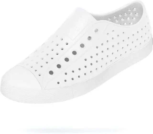 Main image of Native Jefferson Unisex Waterproof Slip-On Regular Shoes, Shell White/Shell White, Size 9 Women/7 Men
