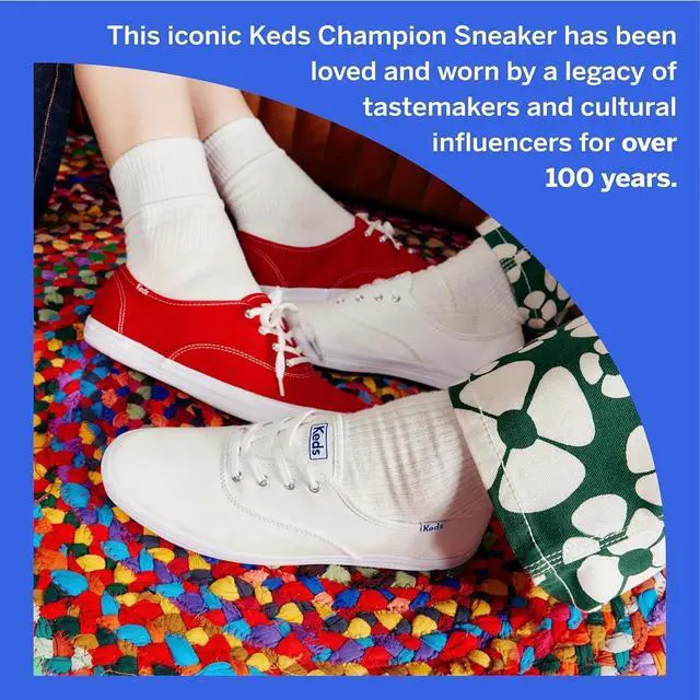 Alt view image 5 of 7 - Keds Women's Champion Canvas Lace Up Casual Wide Sneaker, White, Size W 9