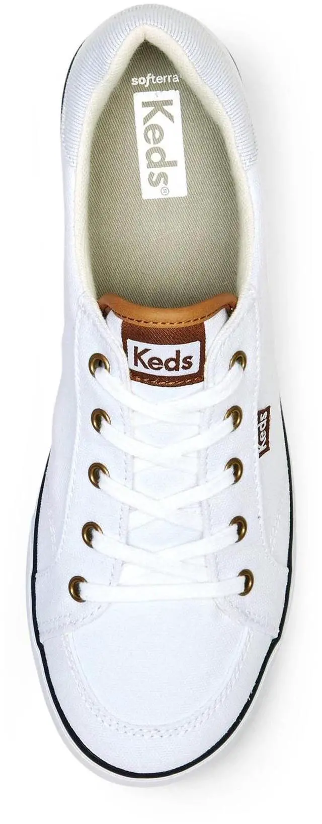Alt view image 6 of 7 - Keds Women's Center III Canvas Lace Up Regular Sneakers, White/Navy - Size 7