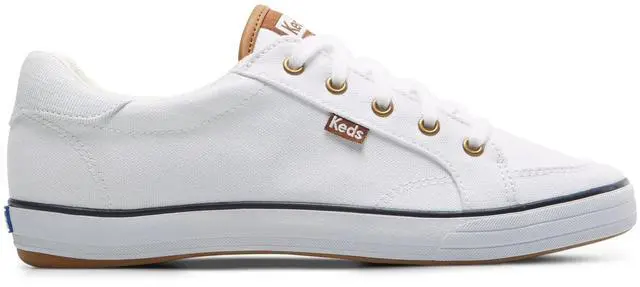 Alt view image 3 of 7 - Keds Women's Center III Canvas Lace Up Regular Sneakers, White/Navy - Size 7