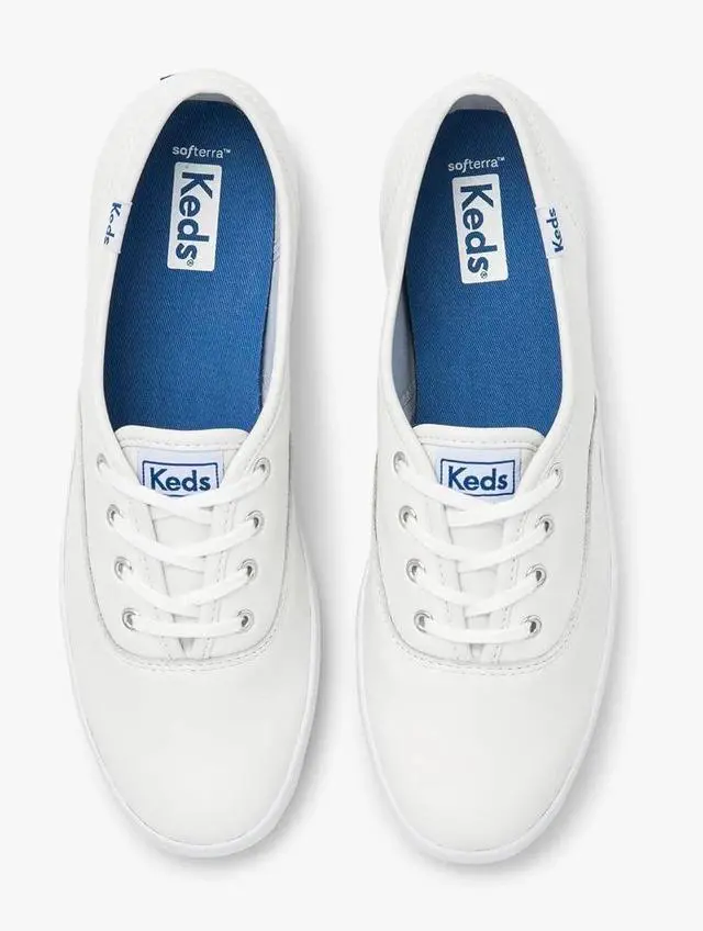 Alt view image 3 of 6 - Keds WH45750 Women's Champion Leather Lace-Up Sneakers, White, Size 9