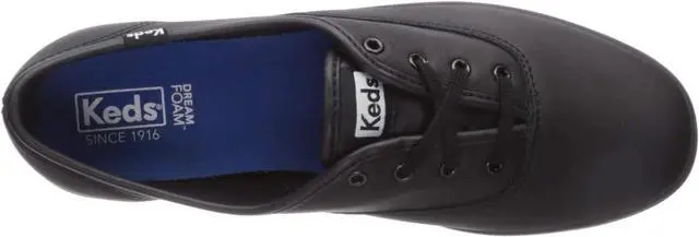 Alt view image 4 of 5 - Keds Women's Champion Original Leather Lace-Up Sneaker, Black, Size 8.5