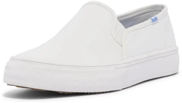 Main image of Keds Women's Double Decker Slip-on Regular Leather Sneakers, White, Size 8.5