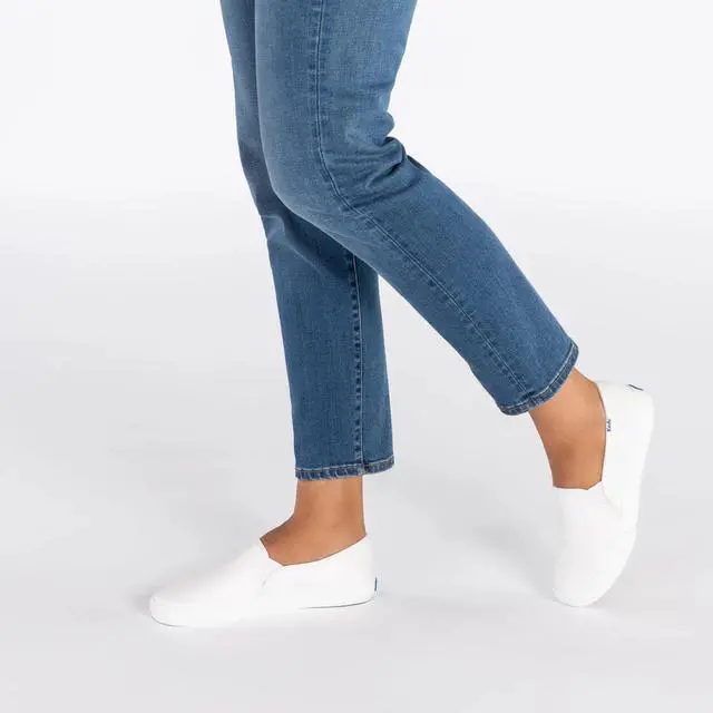 Alt view image 4 of 7 - Keds Women's Double Decker Slip-on Regular Leather Sneakers, White, Size 8.5