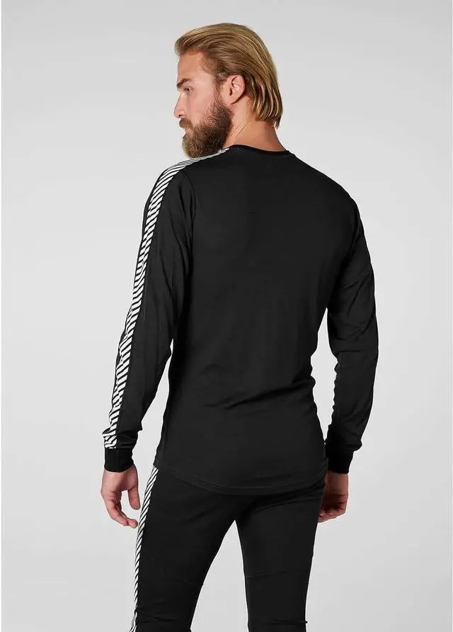 Alt view image 3 of 5 - Helly Hansen Men's HH LIFA® Stripe Long-Sleeve Crew Base Layer, Black - Large