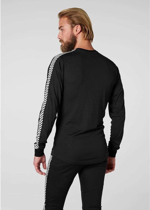 Alt view image 2 of 5 - Helly Hansen Men's HH LIFA® Stripe Long-Sleeve Crew Base Layer, Black - Medium