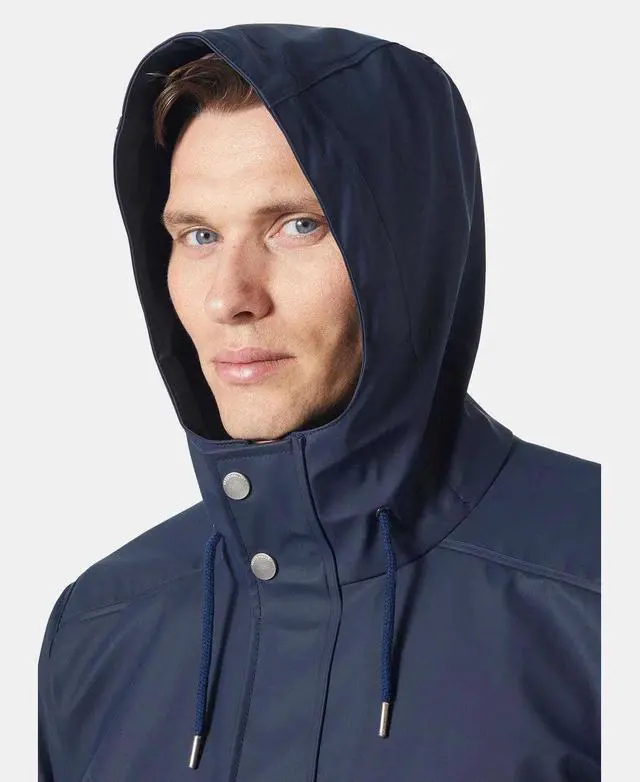 Alt view image 5 of 5 - Helly Hansen HELOX® Iconic Men's Moss Waterproof Rain Coat, Navy - XLarge