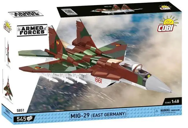 Main image of COBI 5851 Toys Armed Forces MiG-29 Aircraft Building Set, 545 Piece, Age 9+