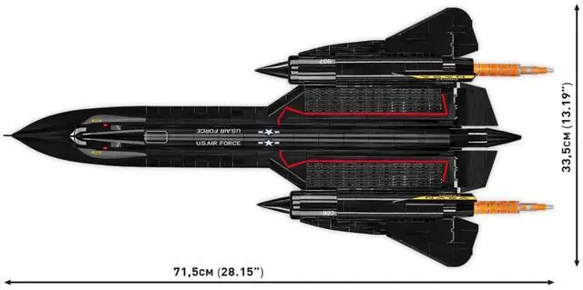 Alt view image 3 of 7 - COBI 5890 Armed Forces Lockheed SR-71 Blackbird Building Set, 1424 Pcs, Age 8+