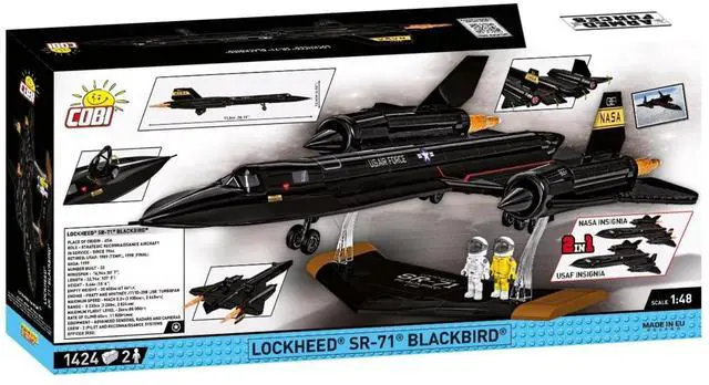 Alt view image 7 of 7 - COBI 5890 Armed Forces Lockheed SR-71 Blackbird Building Set, 1424 Pcs, Age 8+