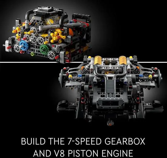 Alt view image 3 of 6 - LEGO Technic McLaren P1 with V8 Piston Engine Building Set, 3893 Pieces, Age 18+