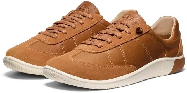 Alt view image 2 of 7 - KEEN Women's KNX T-Toe Lace-Up Leather Regular Sneaker, Chipmunk/Birch - Size 7