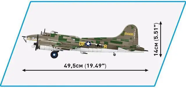 Alt view image 4 of 7 - COBI 5749 WWII Boeing B-17F Flying Fortress Building Sets, 1376 Pieces, Age 10+