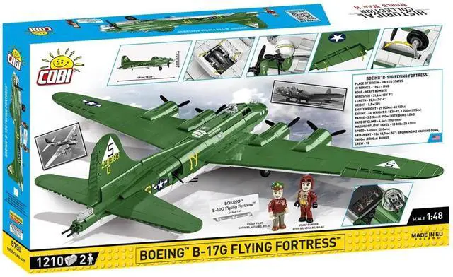 Alt view image 7 of 7 - COBI WWII Boeing B-17F Flying Fortress Aircraft Building Sets, 1210 Pcs, Age 10+