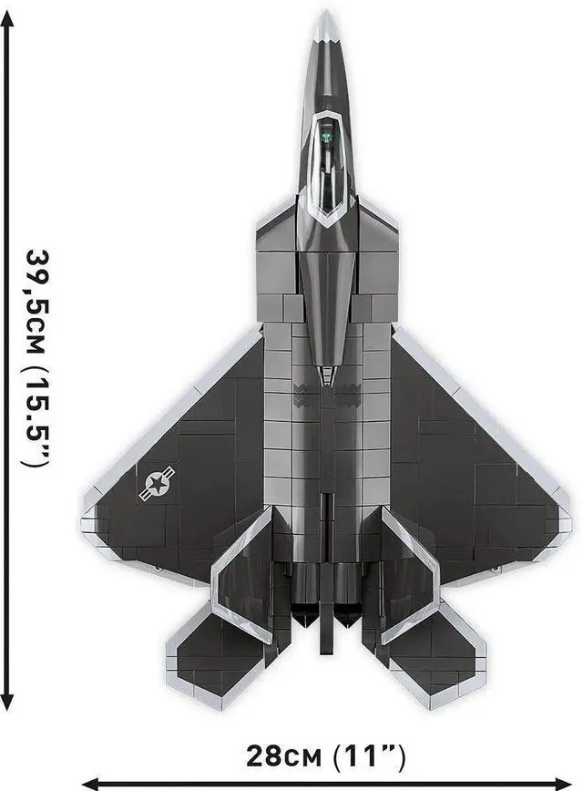 Alt view image 5 of 7 - COBI Armed Forces Lockheed F-22 Raptor Jet Plane, Silver, 695 Pieces
