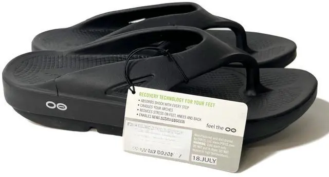 Alt view image 2 of 3 - OOFOS Unisex Ooriginal Lightweight Regular Flip Flop Sandal, Black, Size 11 /13