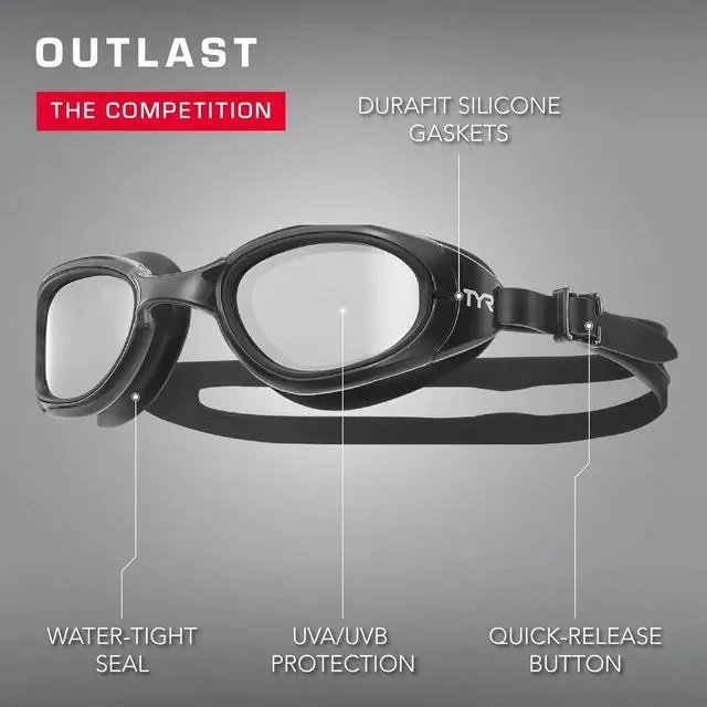 Alt view image 4 of 5 - TYR Unisex Special Ops 2.0 Anti-Fog Mirrored Swim Goggles, UV Protection, Black