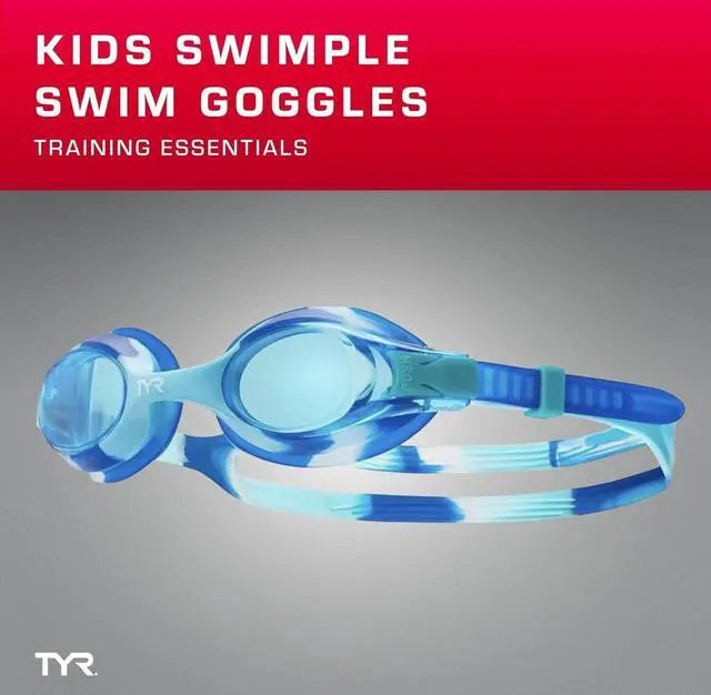 Alt view image 2 of 5 - TYR Kid's Anti-Fog Swimple Tie Dye Youth Swimming Goggles, One Size, Blue
