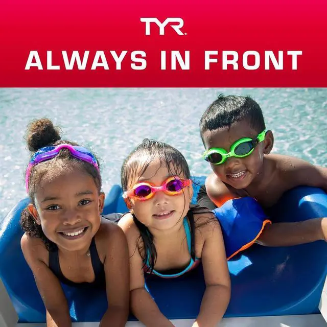 Alt view image 4 of 4 - TYR Kid's Anti-Fog Swimple Tie Dye Youth Swimming Goggles, One Size, Blue/Green