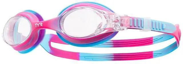 Main image of TYR Kid's Anti-Fog Swimple Tie Dye Youth Swimming Goggles, One Size, Pink/Blue