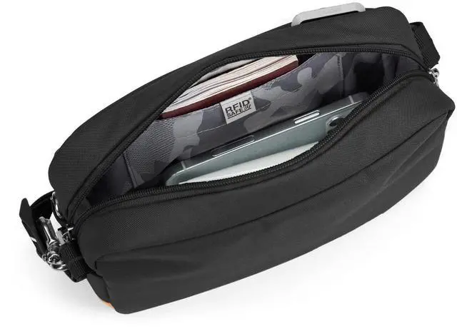 Alt view image 5 of 7 - Pacsafe Women's Go Anti-Theft Adjustable Crossbody HandBag with Strap, Jet Black