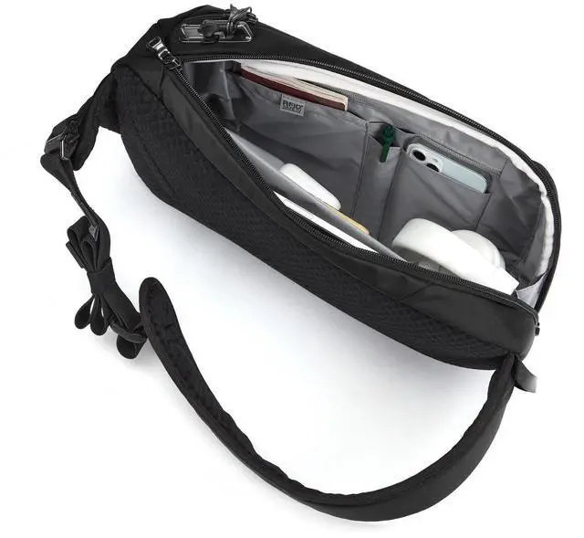 Alt view image 4 of 6 - Pacsafe Unisex Vibe 325 Anti-Theft Crossbody Casual Daypack, 10-Liter, Black