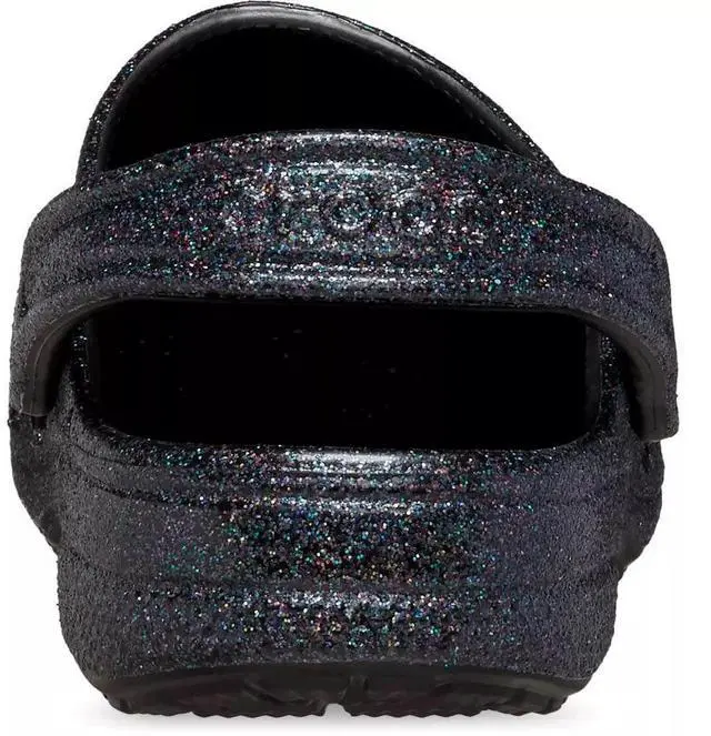 Alt view image 5 of 6 - Crocs Unisex Baya Glitter Super Lightweight Clogs - Black - Size US M9 | W11